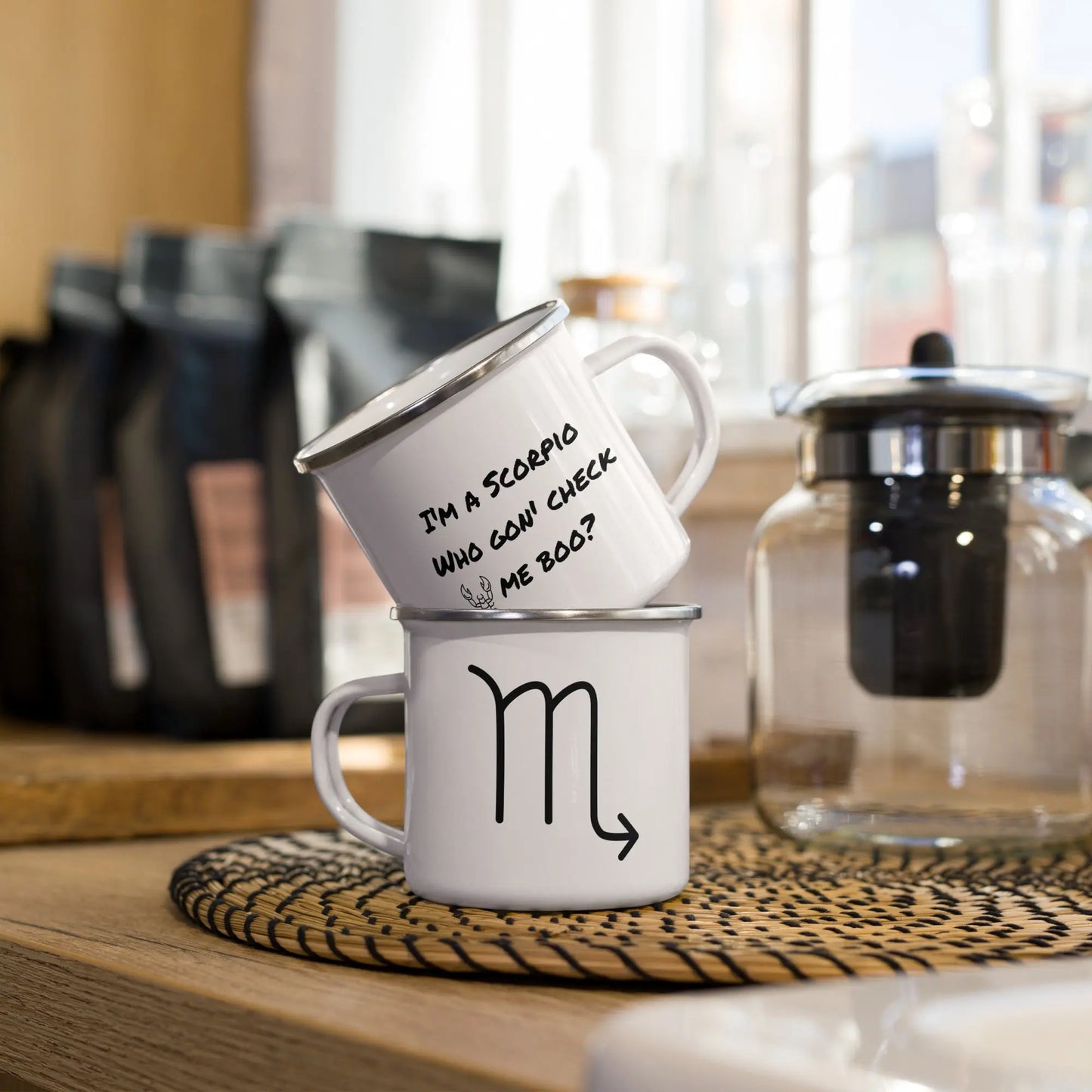 Scorpio Zodiac Enamel Mug