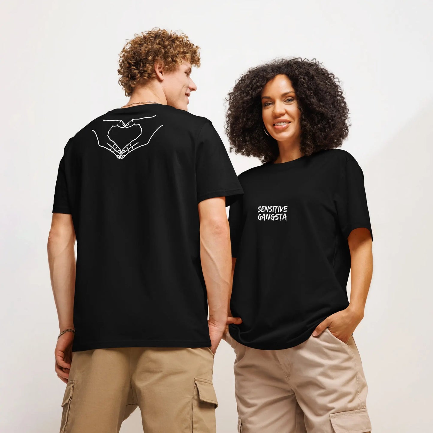 "Sensitive Gangsta" Unisex organic ribbed neck t-shirt