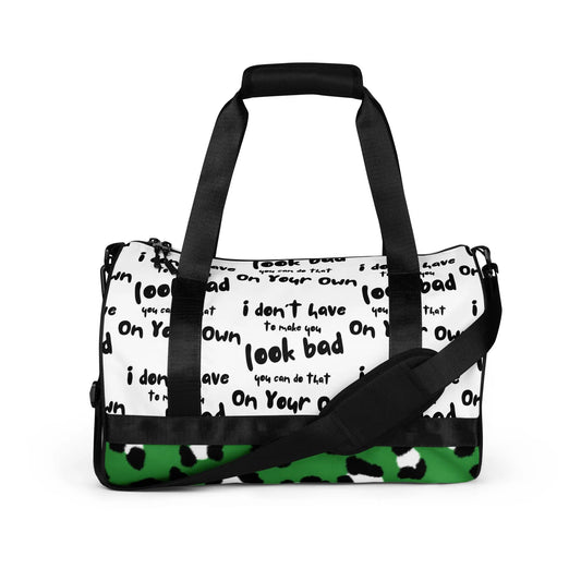 "Unbothered" All-over print gym bag