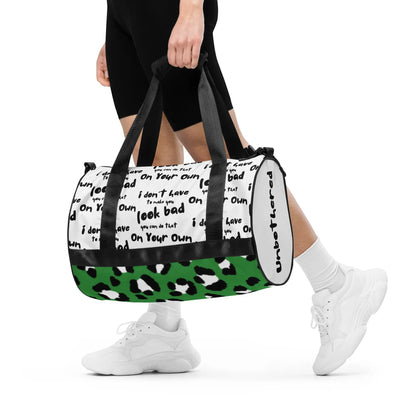 "Unbothered" All-over print gym bag