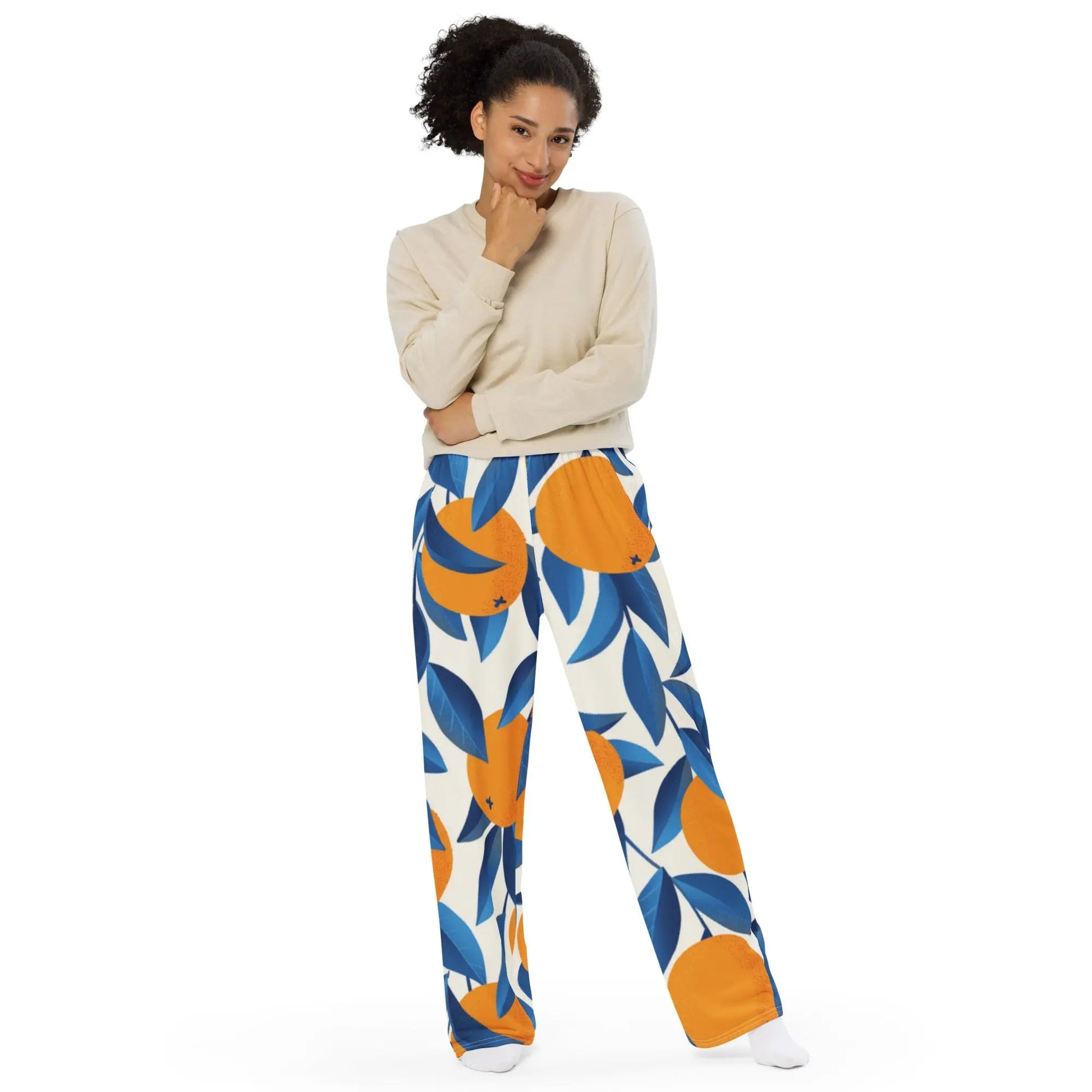All-Over Print Wide-Leg Pants