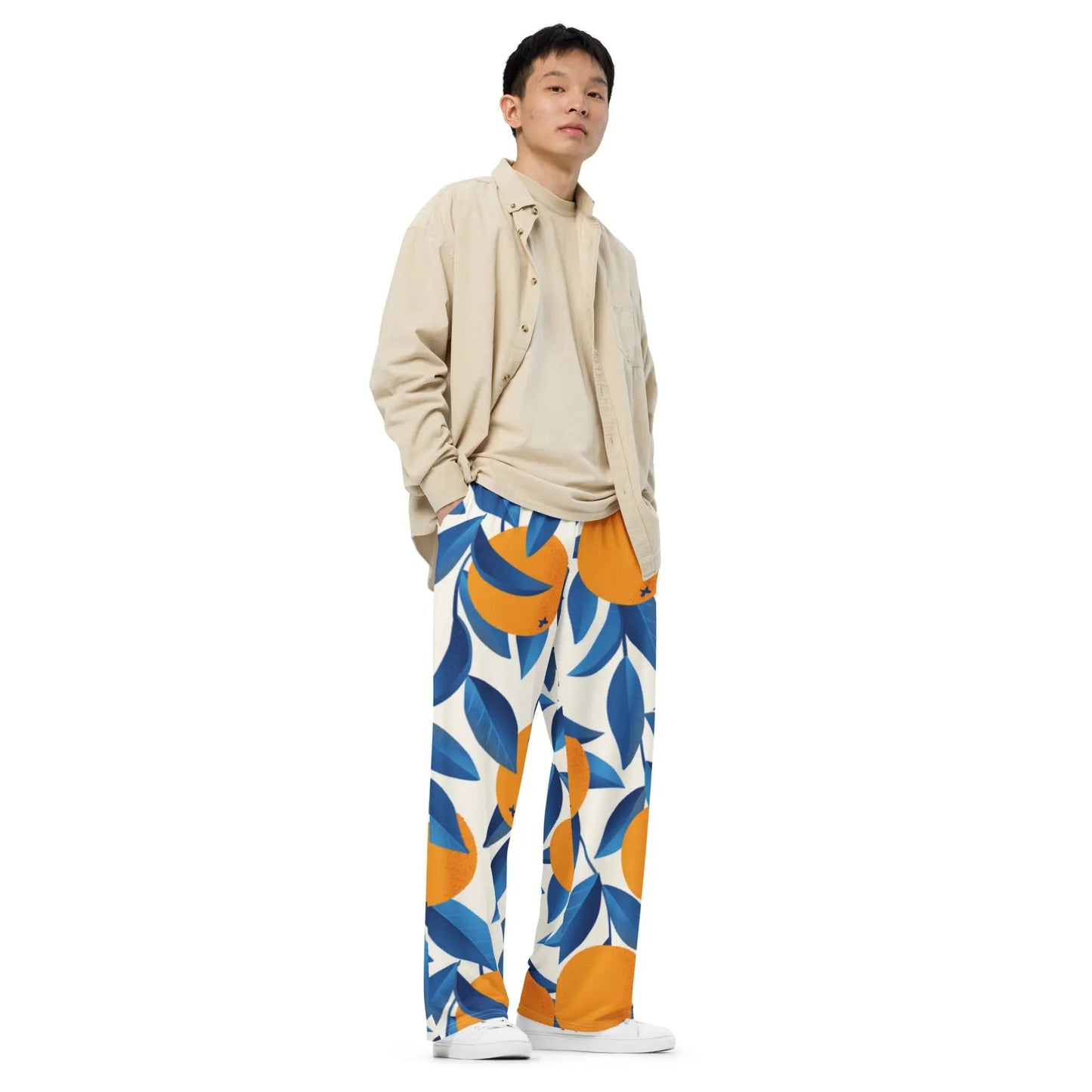 All-Over Print Wide-Leg Pants