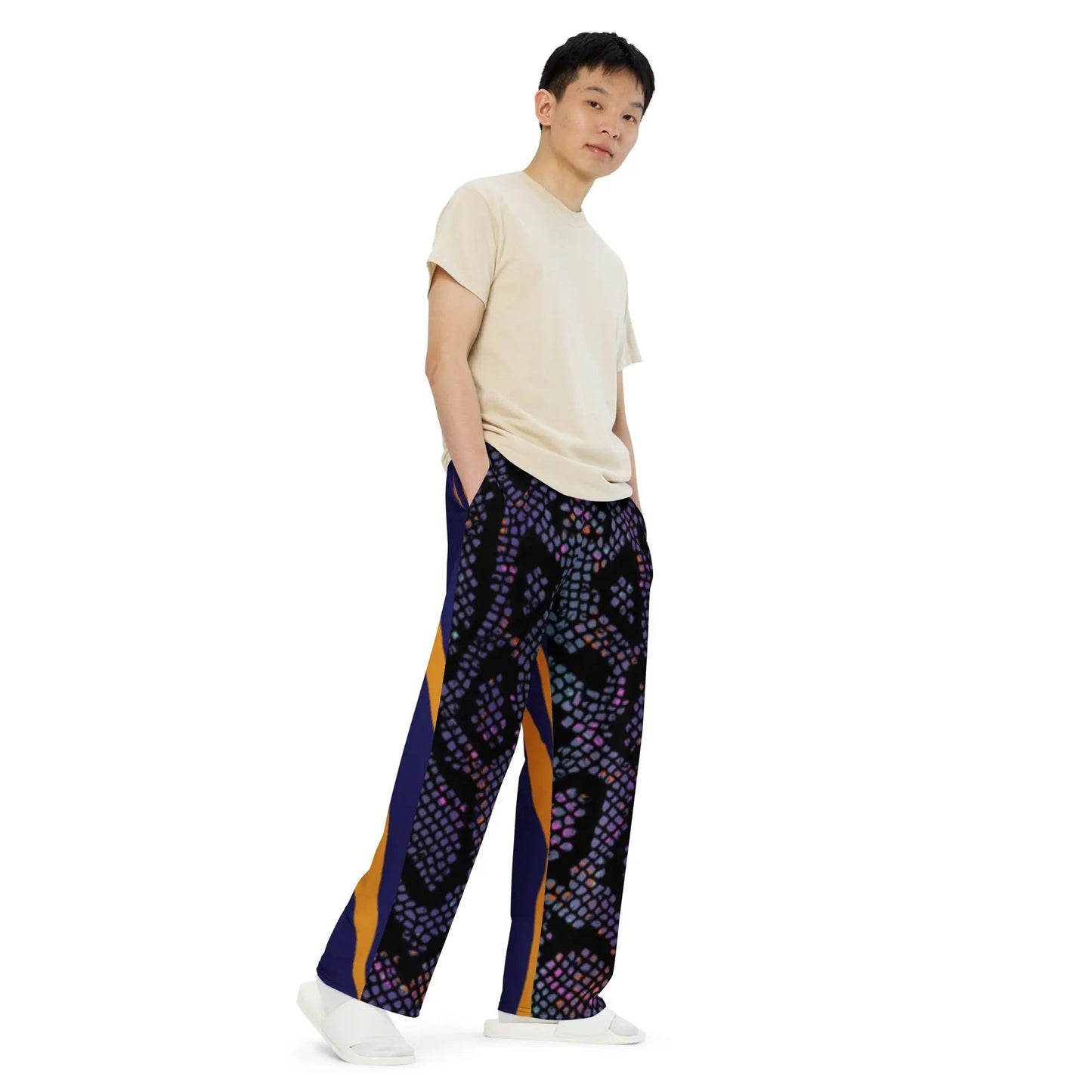 All-Over Print Wide-Leg Pants