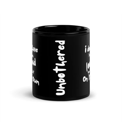 The Unbothered Black Glossy Mug
