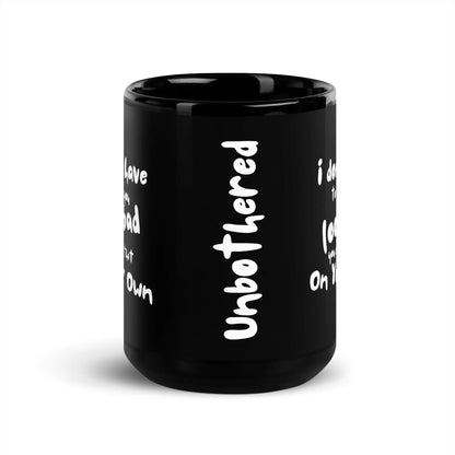The Unbothered Black Glossy Mug