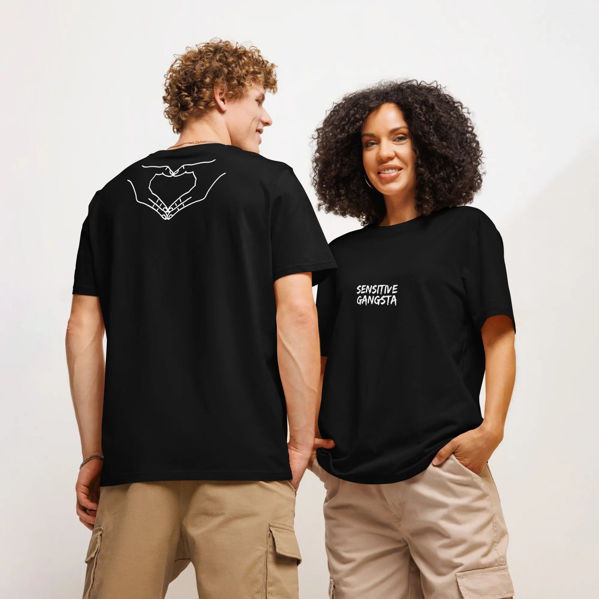 "Sensitive Gangsta" Unisex organic ribbed neck t-shirt